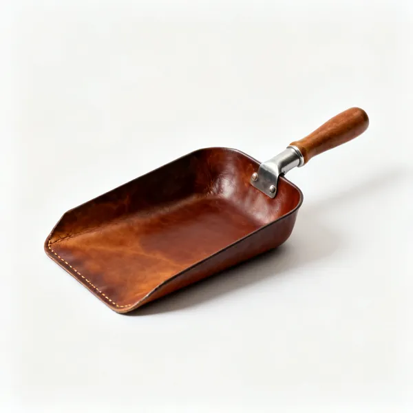 A leather bench skin catch tray