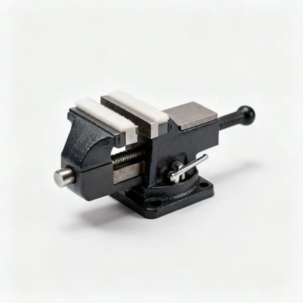 A small bench vice with soft jaws