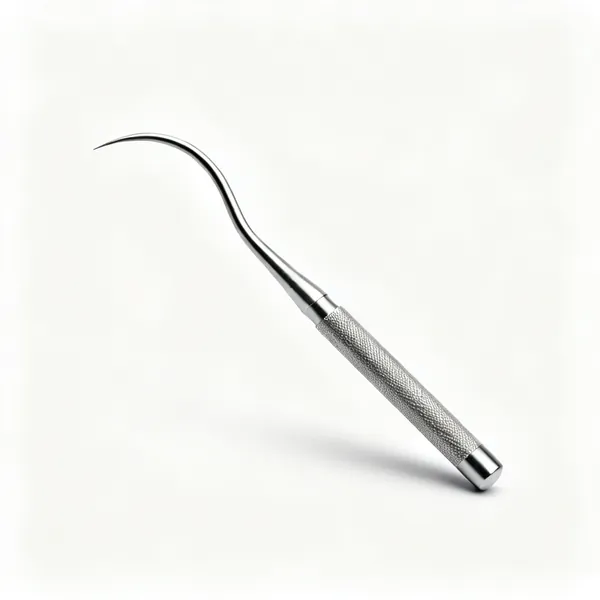 A curved steel jewellers burnisher