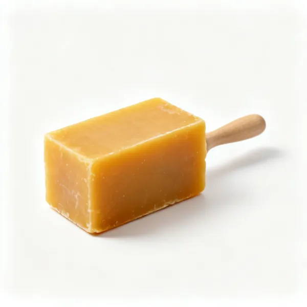 A block of beeswax cutting lubricant