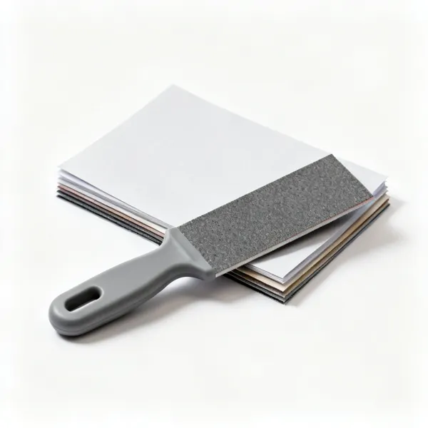 Emery paper: Sheets of emery abrasive paper in several grades