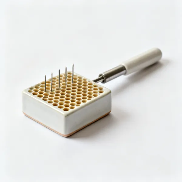 Honeycomb block: A ceramic honeycomb soldering block with pins