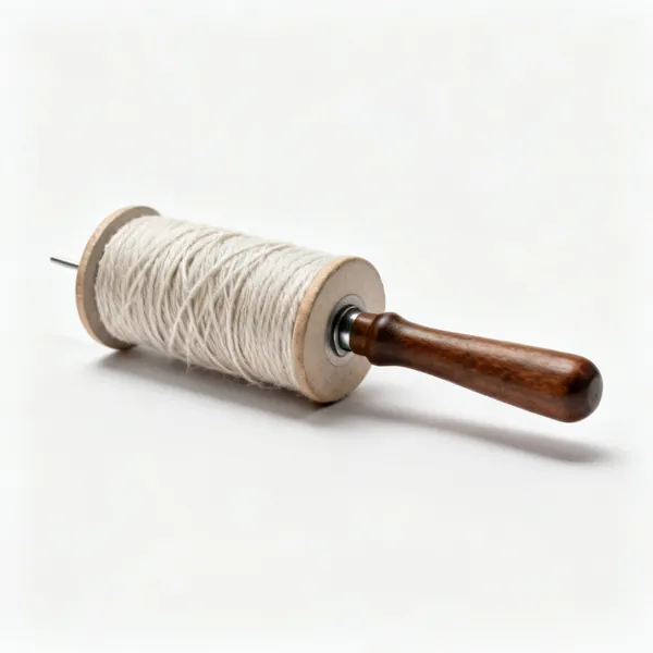Polishing thread cord on a spool