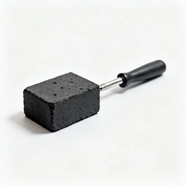 A charcoal soldering block
