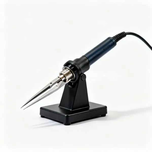 A third hand soldering stand with tweezers