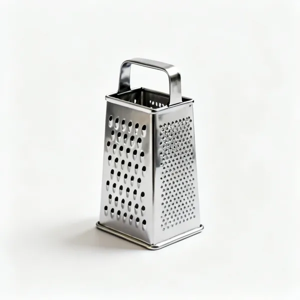 A four-sided stainless steel box grater
