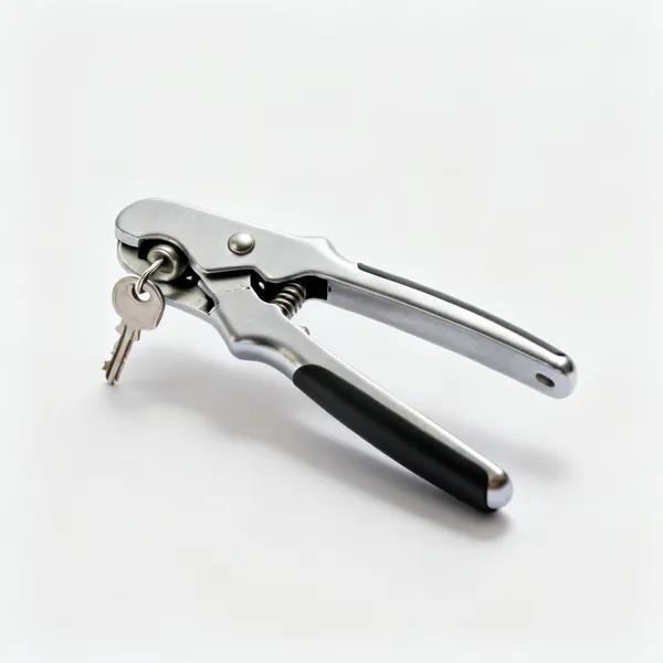 A manual handheld can opener with a turning key