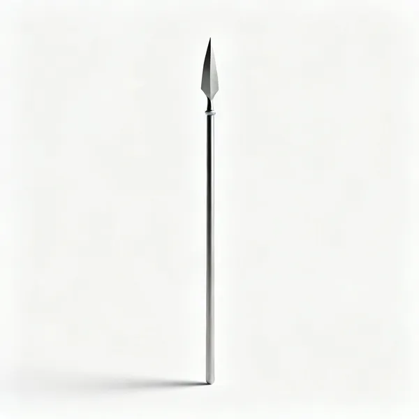 A long thin carving knife with a pointed tip