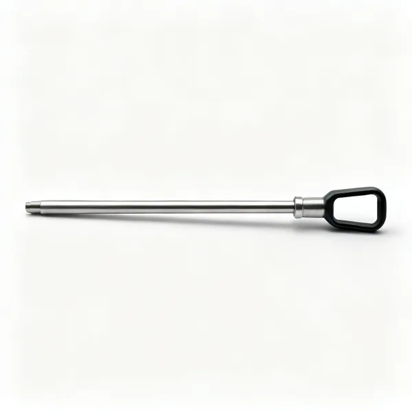 A long cylindrical honing steel rod with a handle
