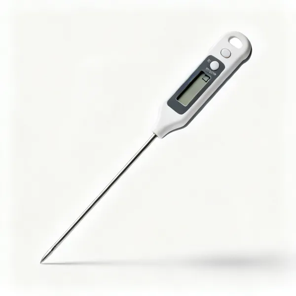 Instant-read thermometer: A digital instant-read food thermometer with a thin metal probe