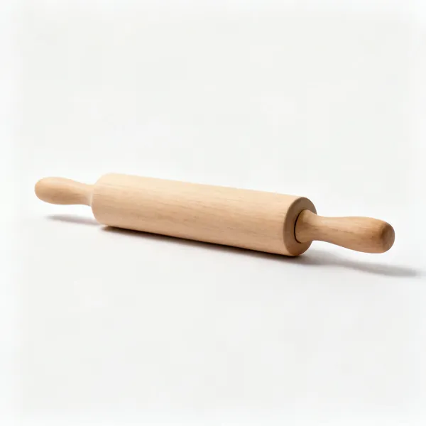 A smooth wooden rolling pin
