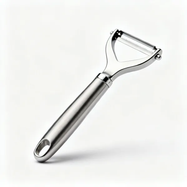 A Y-shaped vegetable peeler with a stainless blade