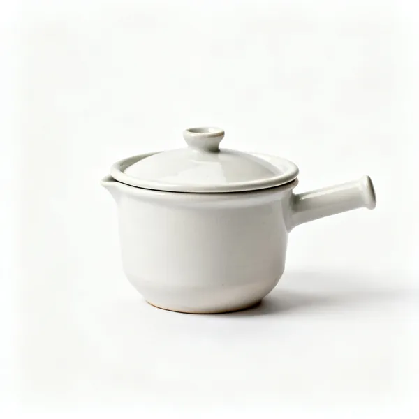Crucible & lid: A ceramic laboratory crucible with a lid