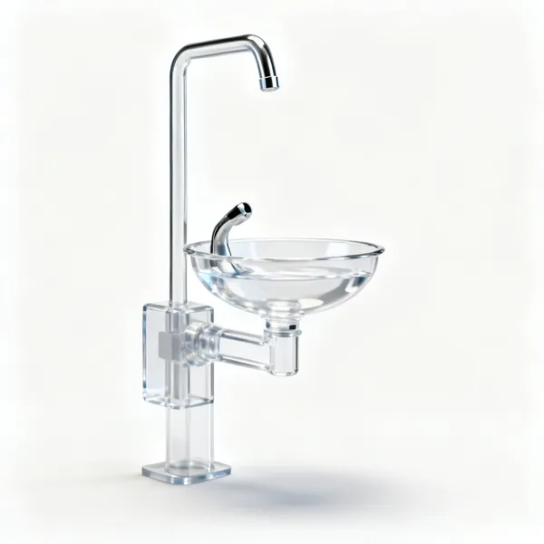A laboratory eyewash station