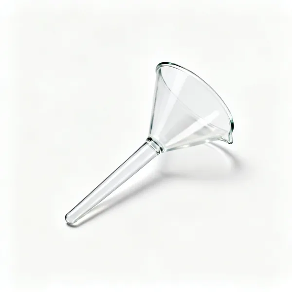 A glass laboratory filter funnel