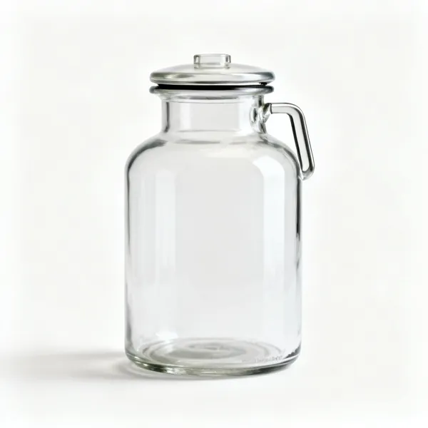 Gas jar & lid: A glass gas jar with a lid