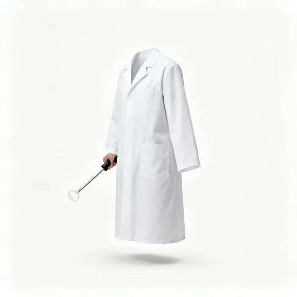 Lab coat: A white laboratory coat