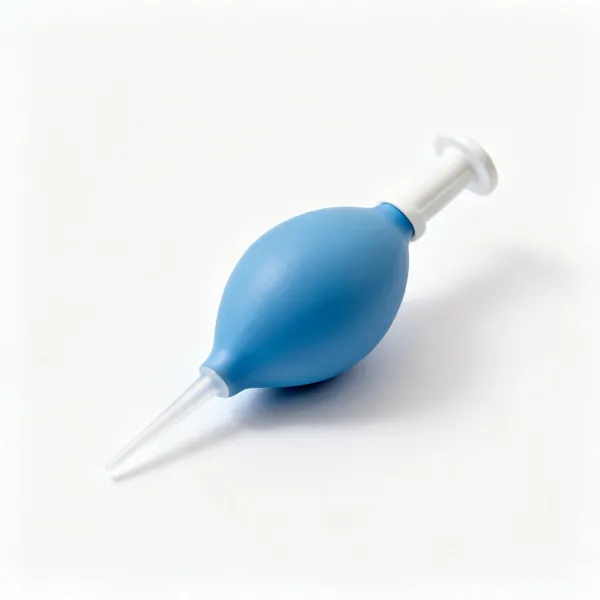 A rubber pipette filler bulb