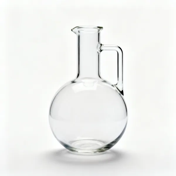 Round bottom flask: A glass round bottom laboratory flask