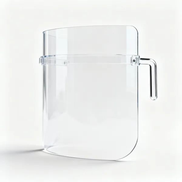 A clear laboratory safety screen shield