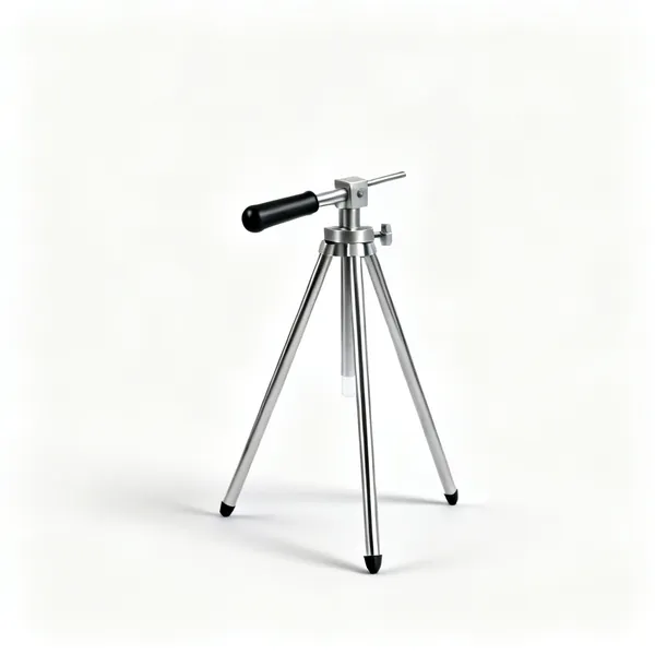 A steel laboratory tripod stand