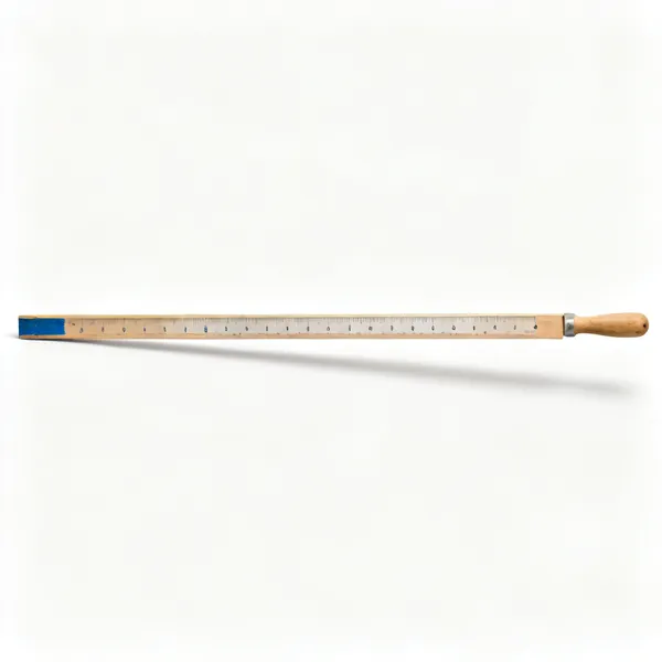 Depth gauge stick: A long wooden batten with painted depth marks along it