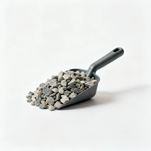 A small pile of clean drainage gravel