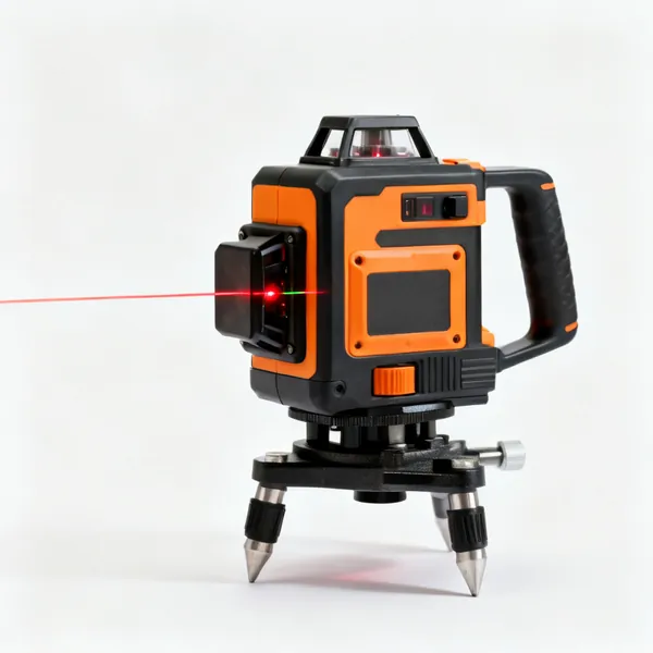 A self levelling cross line laser level projecting a horizontal line