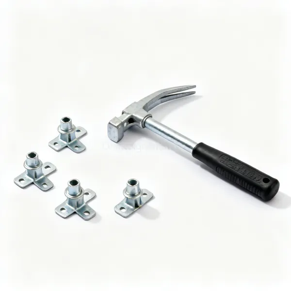 Panel clips: Several galvanised fence panel fixing clips