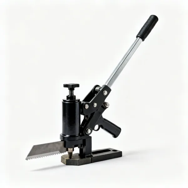 Block splitter: A manual hydraulic block paving splitter with a lever and a blade