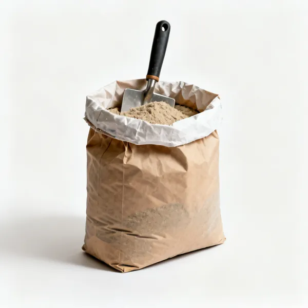 Kiln dried sand: A bag of kiln dried jointing sand with the top open