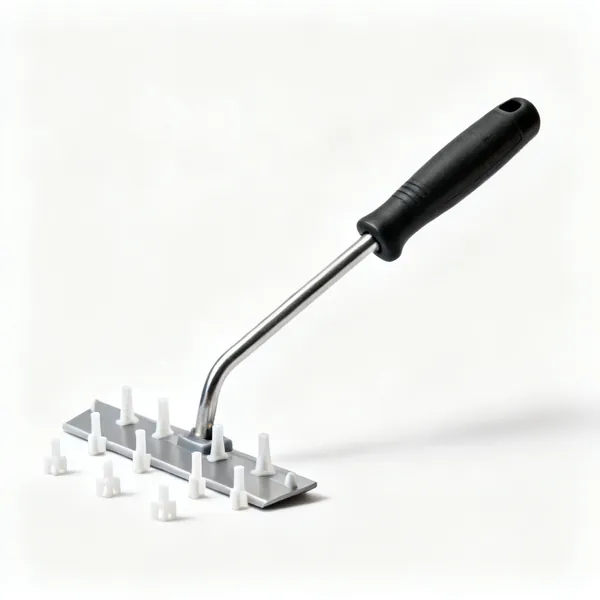Several small plastic paving joint spacers