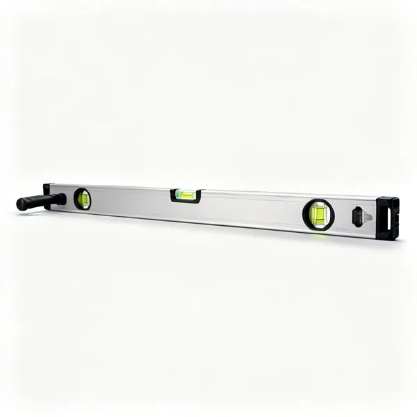 Long spirit level: A long 1800mm aluminium spirit level with three bubble vials