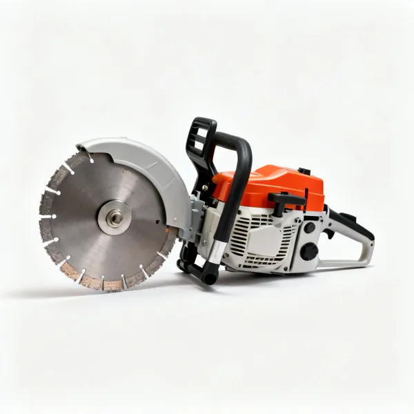 A petrol disc cutter with a diamond blade