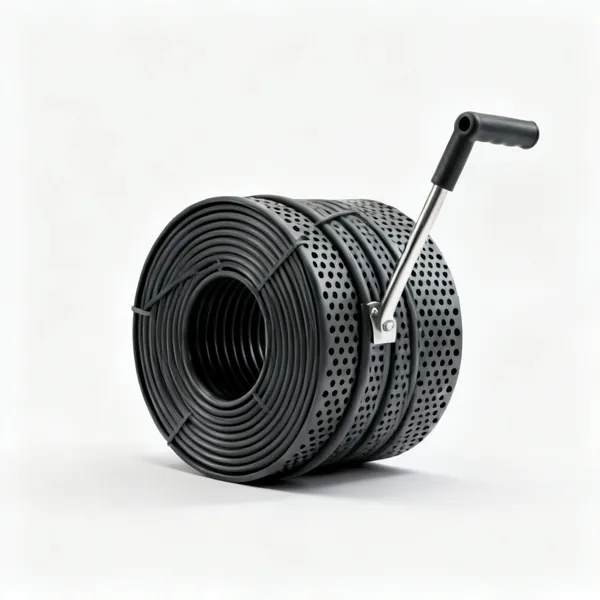 Perforated pipe: A coil of perforated land drainage pipe