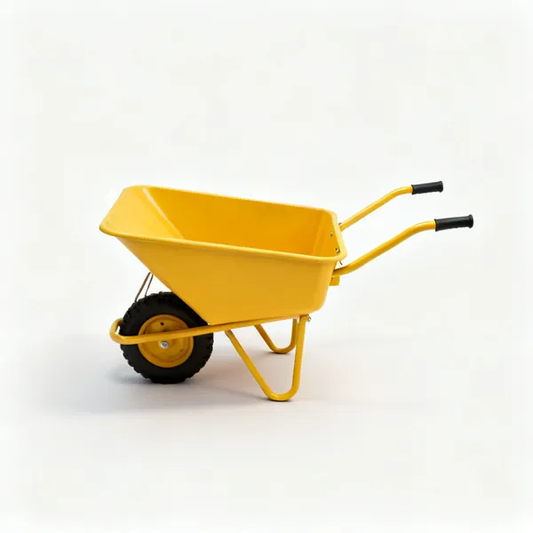 A yellow site dumper with a tipping skip