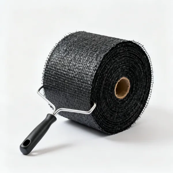 A roll of geotextile separation fabric