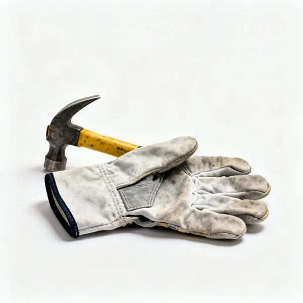A pair of heavy duty work gloves