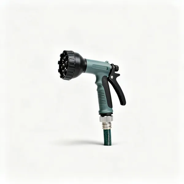 Hose & sprinkler: A garden hose with an oscillating sprinkler