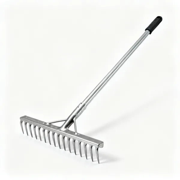 Landscape rake: A steel landscape levelling rake