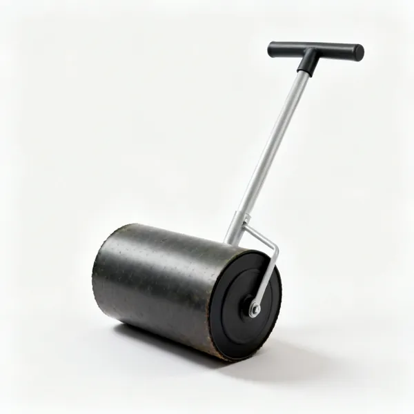 A cylindrical lawn roller
