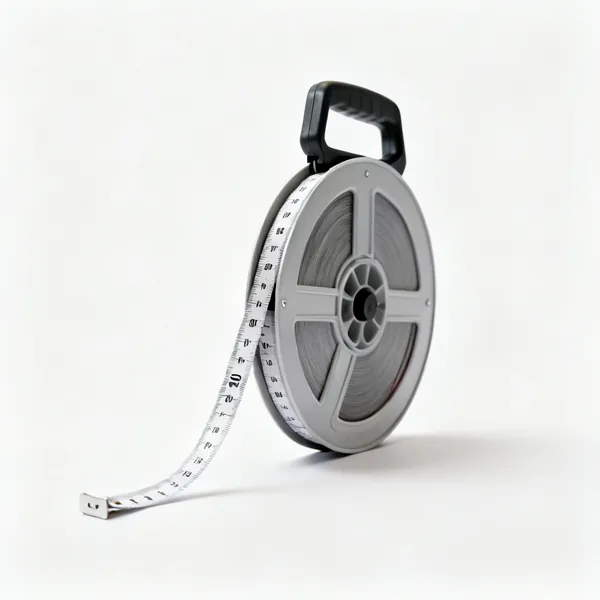 30 metre tape: An open reel 30 metre long tape measure