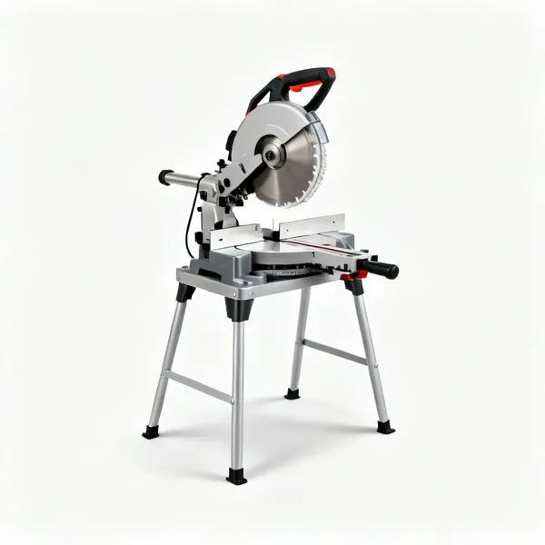 Mitre saw: A mitre chop saw on a stand