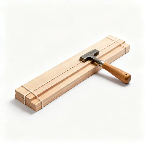 Timber profile boards with string lines