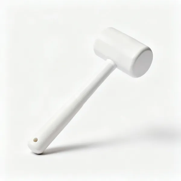 A white rubber mallet