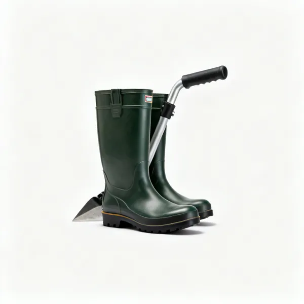A pair of waterproof safety boots