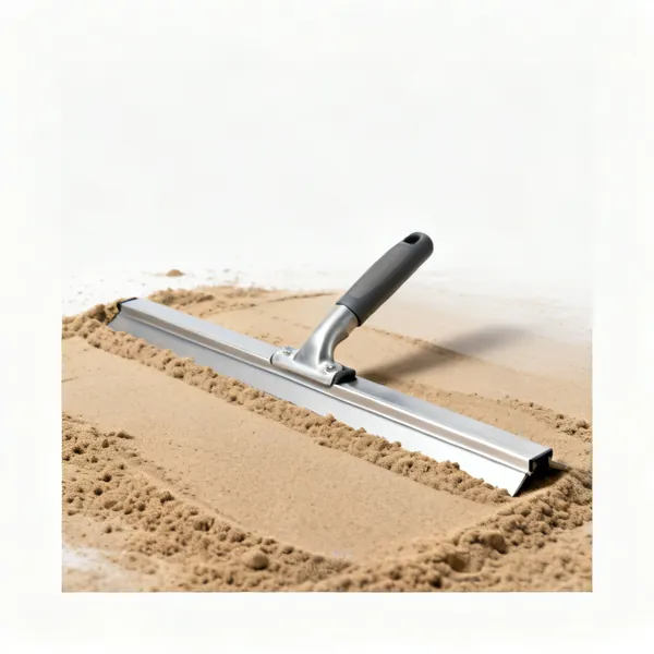 Aluminium screed rails on sand