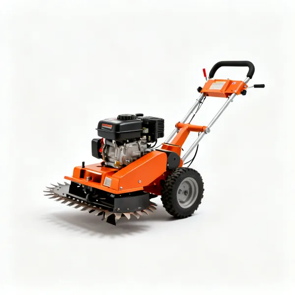 A walk behind stump grinder machine