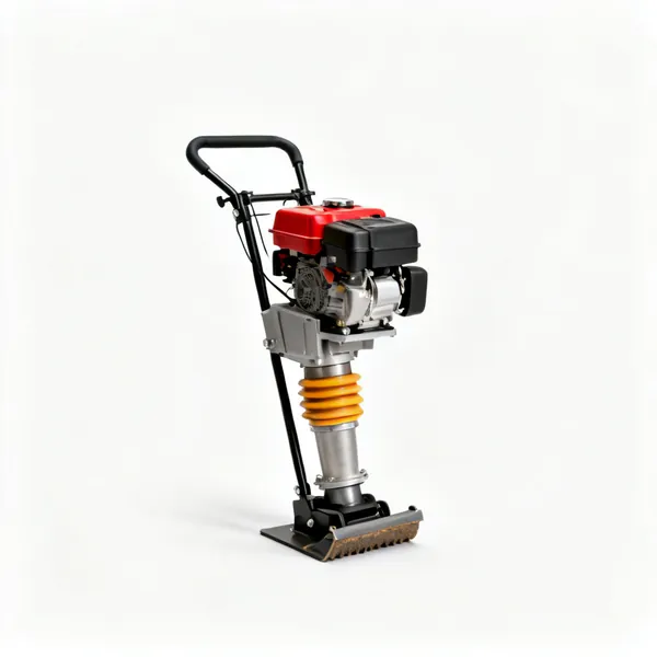 A petrol trench rammer compactor