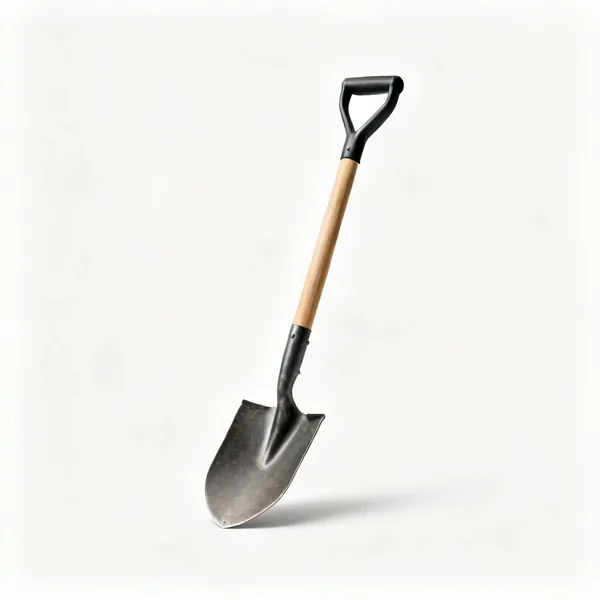 A narrow trenching shovel